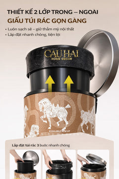 Thùng Rác Da Les Cavaliers Blancs Impériaux 14L - Vert Up-CẬU HAI HOME DECOR