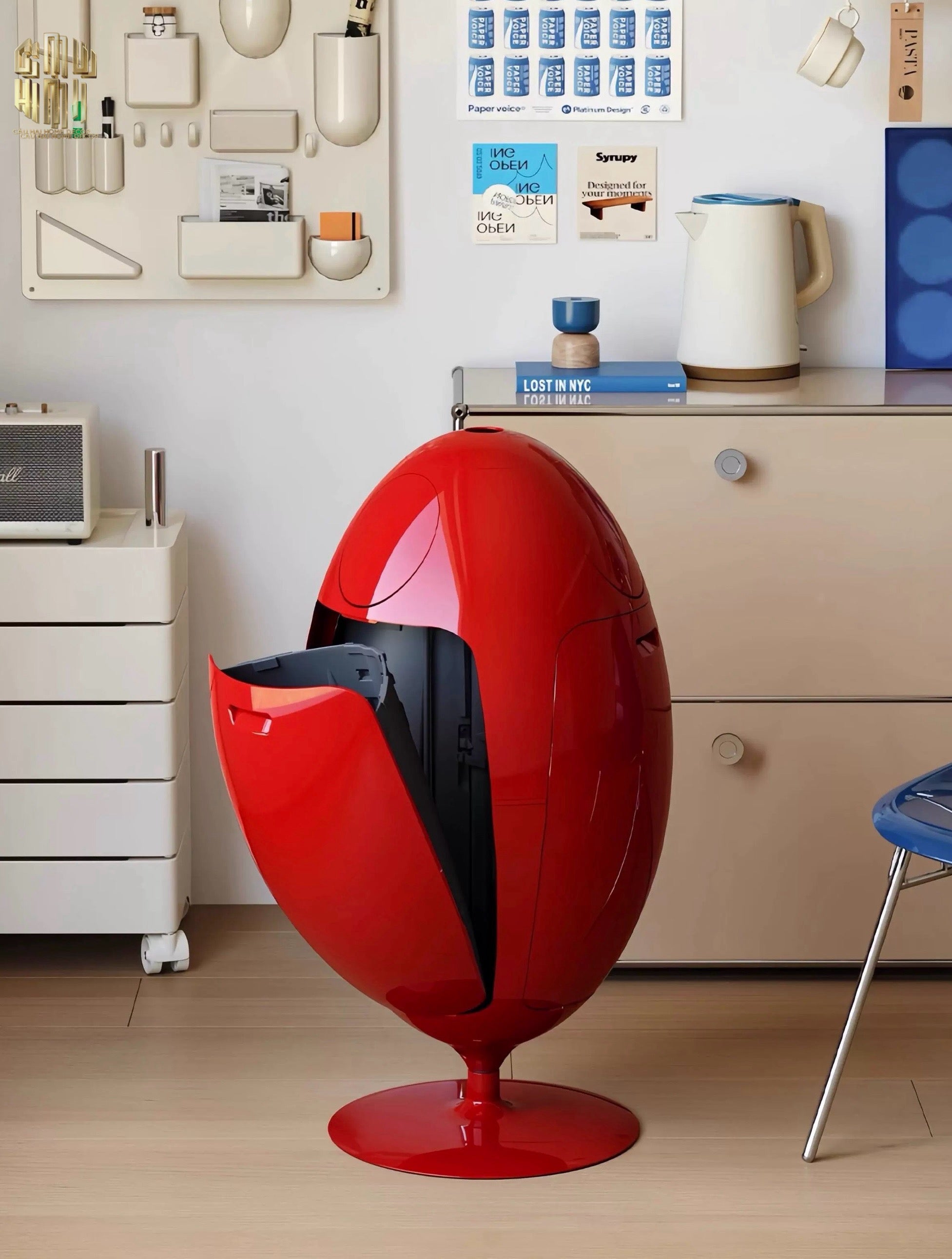 Thùng Rác Đa Năng Dinosaur Red Egg - Modern-CẬU HAI HOME DECOR