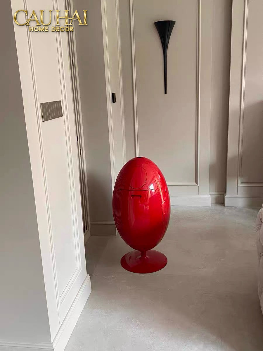 Thùng Rác Đa Năng Dinosaur Red Egg - Modern-Thùng Rác-Đối tác tại Trung Quốc theo từng đơn đặt hàng-CẬU HAI HOME DECOR