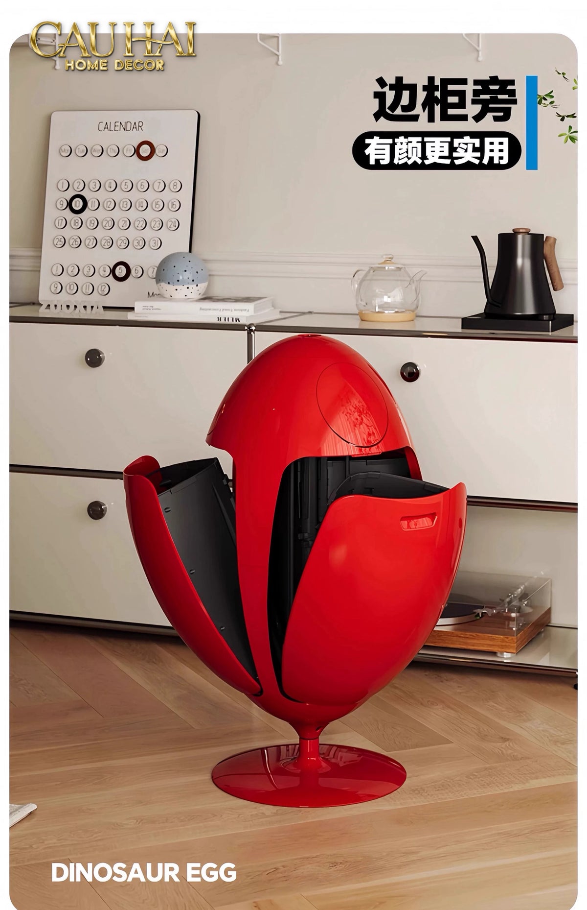 Thùng Rác Đa Năng Dinosaur Red Egg - Modern-Thùng Rác-Đối tác tại Trung Quốc theo từng đơn đặt hàng-CẬU HAI HOME DECOR