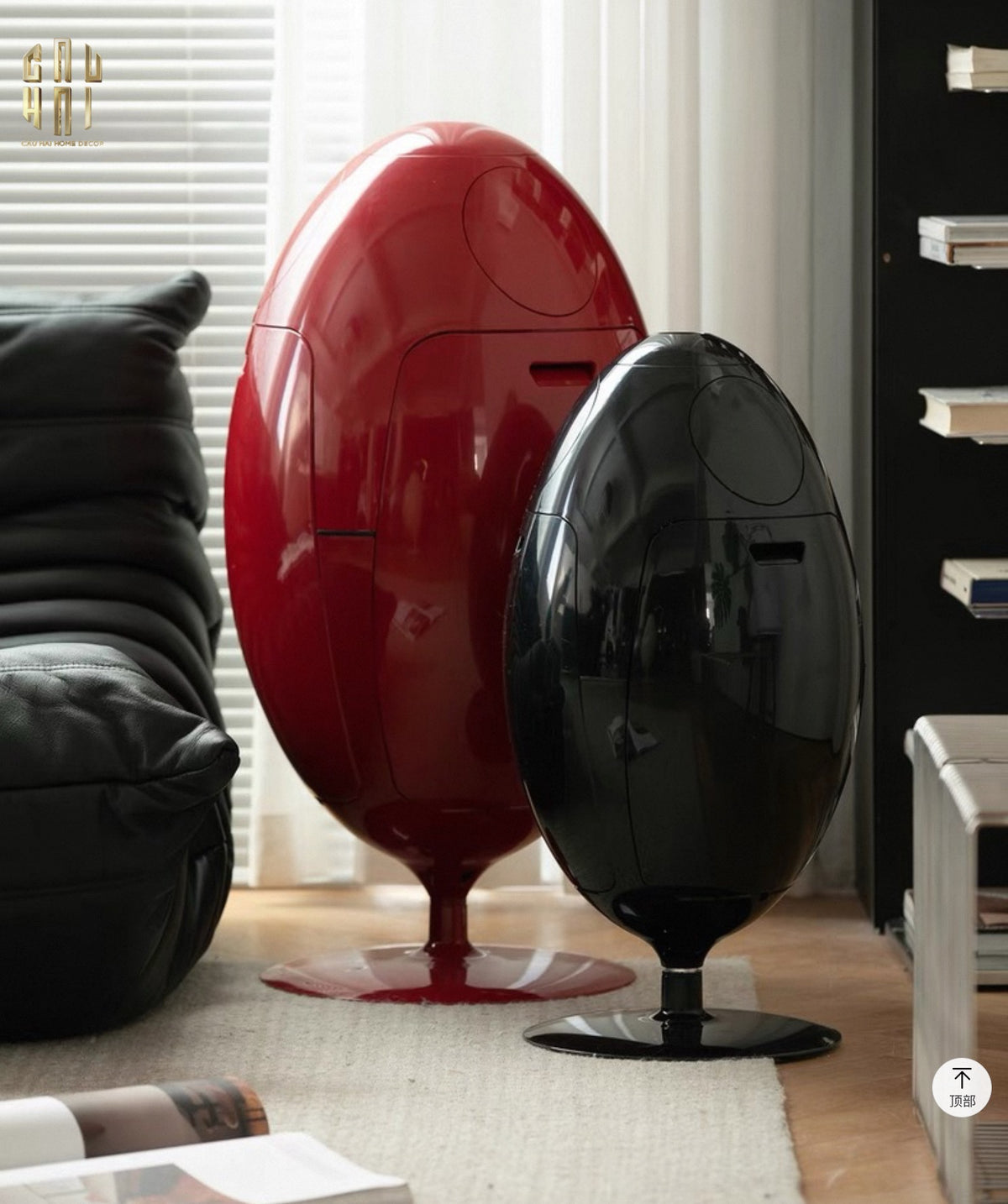 Thùng Rác Đa Năng Dinosaur Red Egg - Modern-Thùng Rác-Đối tác tại Trung Quốc theo từng đơn đặt hàng-CẬU HAI HOME DECOR