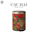 THÙNG RÁC DA CRIMSON LEOPARD JUNGLE D.O 14L - CẬU HAI HOME DECOR