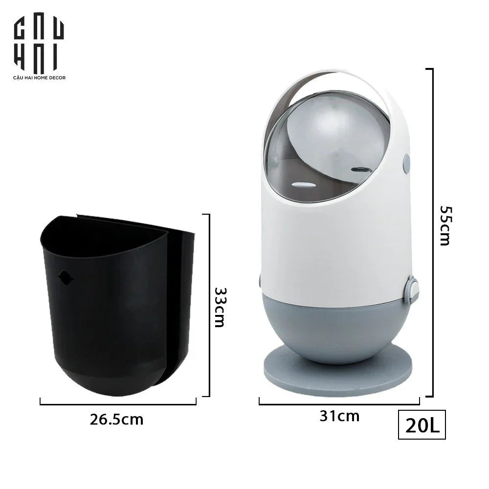 THÙNG RÁC FINCH 20L- SILVER - CẬU HAI HOME DECOR