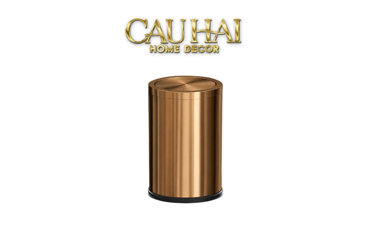 Thùng Rác Inox Monolith Bronze Trash Cans 9L 20x31-Thùng Rác-CẬU HAI HOME DECOR-CẬU HAI HOME DECOR
