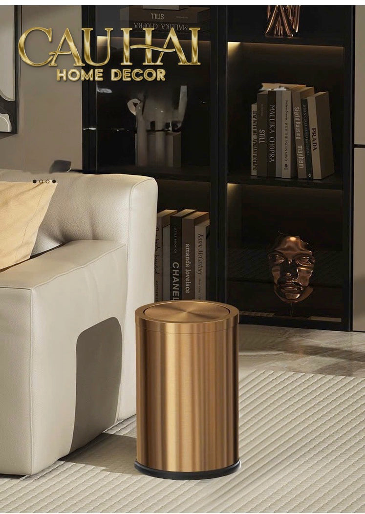 Thùng Rác Inox Monolith Bronze Trash Cans 9L 20x31-Thùng Rác-CẬU HAI HOME DECOR-CẬU HAI HOME DECOR