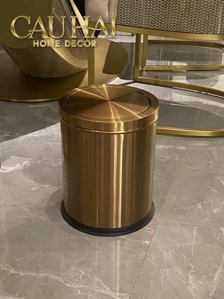 Thùng Rác Inox Monolith Bronze Trash Cans 9L 20x31-Thùng Rác-CẬU HAI HOME DECOR-CẬU HAI HOME DECOR