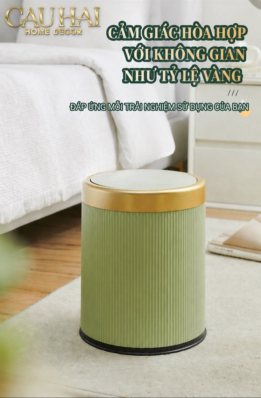 Thùng Rác Nắp Bật Équestre Celadon 12L-Thùng Rác-CẬU HAI HOME DECOR-CẬU HAI HOME DECOR
