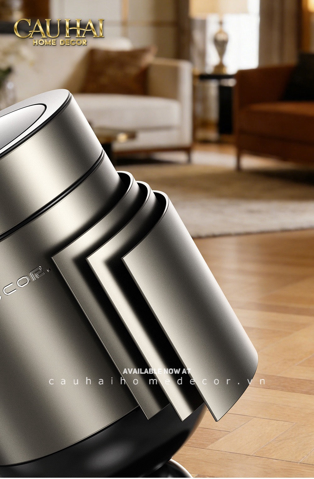 Thùng Rác Titanium Goblet Stainless Steel Modernist Trash Cans 20L 25x54-CẬU HAI HOME DECOR