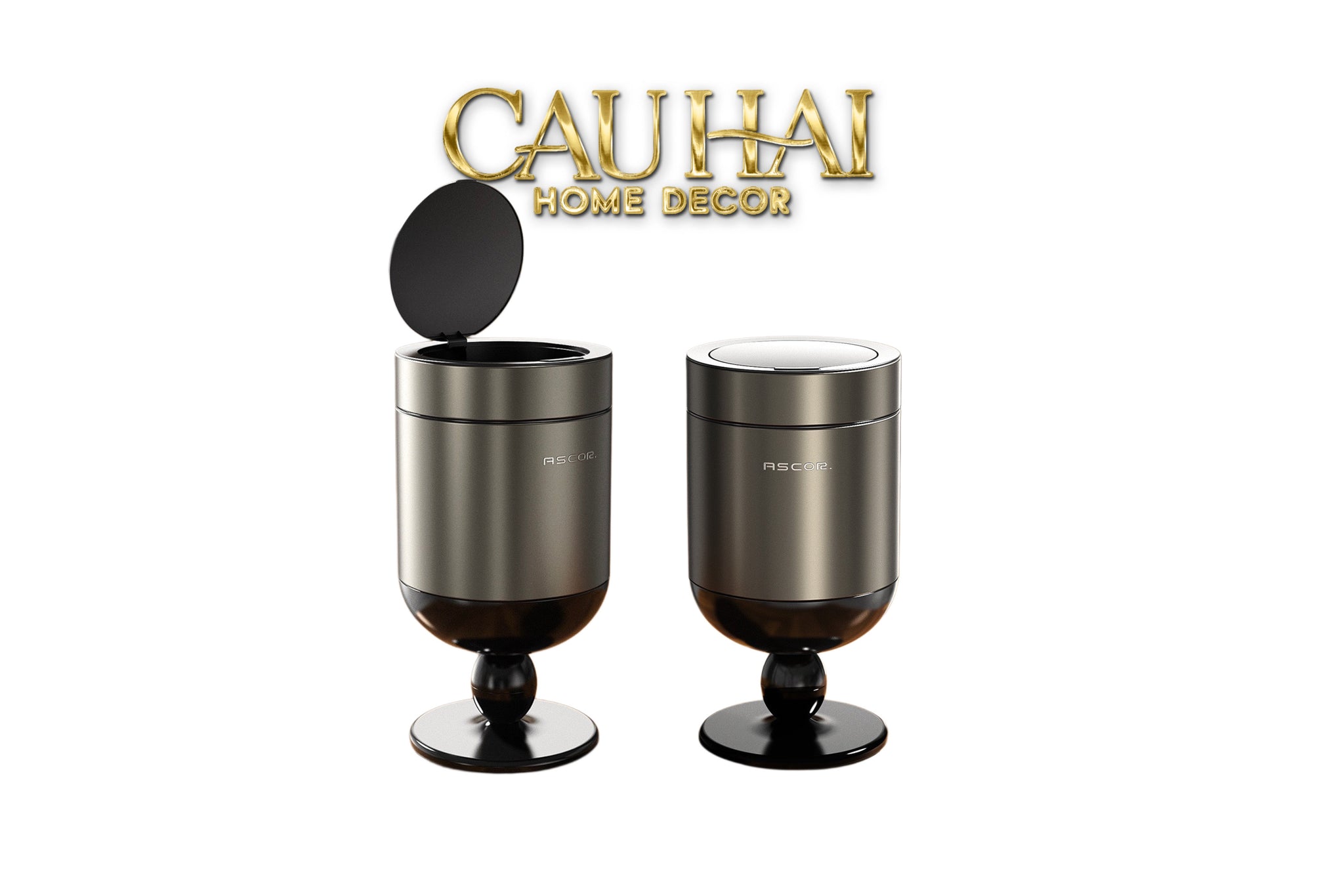 Thùng Rác Titanium Goblet Stainless Steel Modernist Trash Cans 20L 25x54-CẬU HAI HOME DECOR