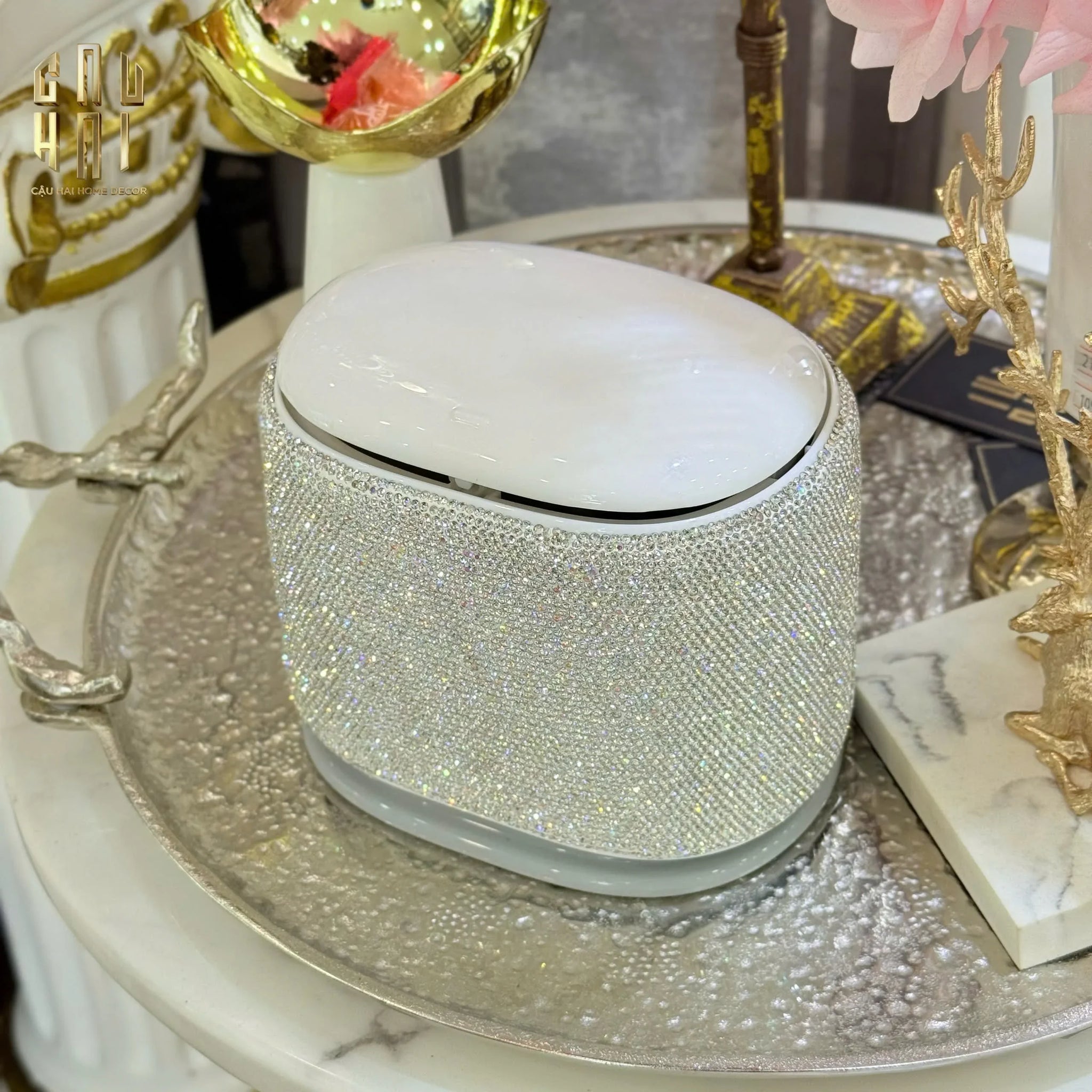 THÙNG RÁC VUÔNG DIAMOND FANTASY BLING BLING - CẬU HAI HOME DECOR
