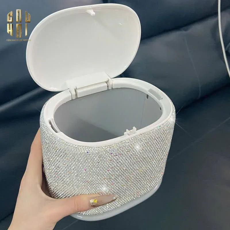 Thùng Rác Vuông Diamond Fantasy Bling Bling-Thùng Rác-Đối tác tại Trung Quốc theo từng đơn đặt hàng-CẬU HAI HOME DECOR