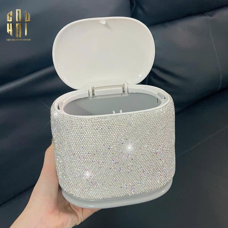 Thùng Rác Vuông Diamond Fantasy Bling Bling-Thùng Rác-Đối tác tại Trung Quốc theo từng đơn đặt hàng-CẬU HAI HOME DECOR