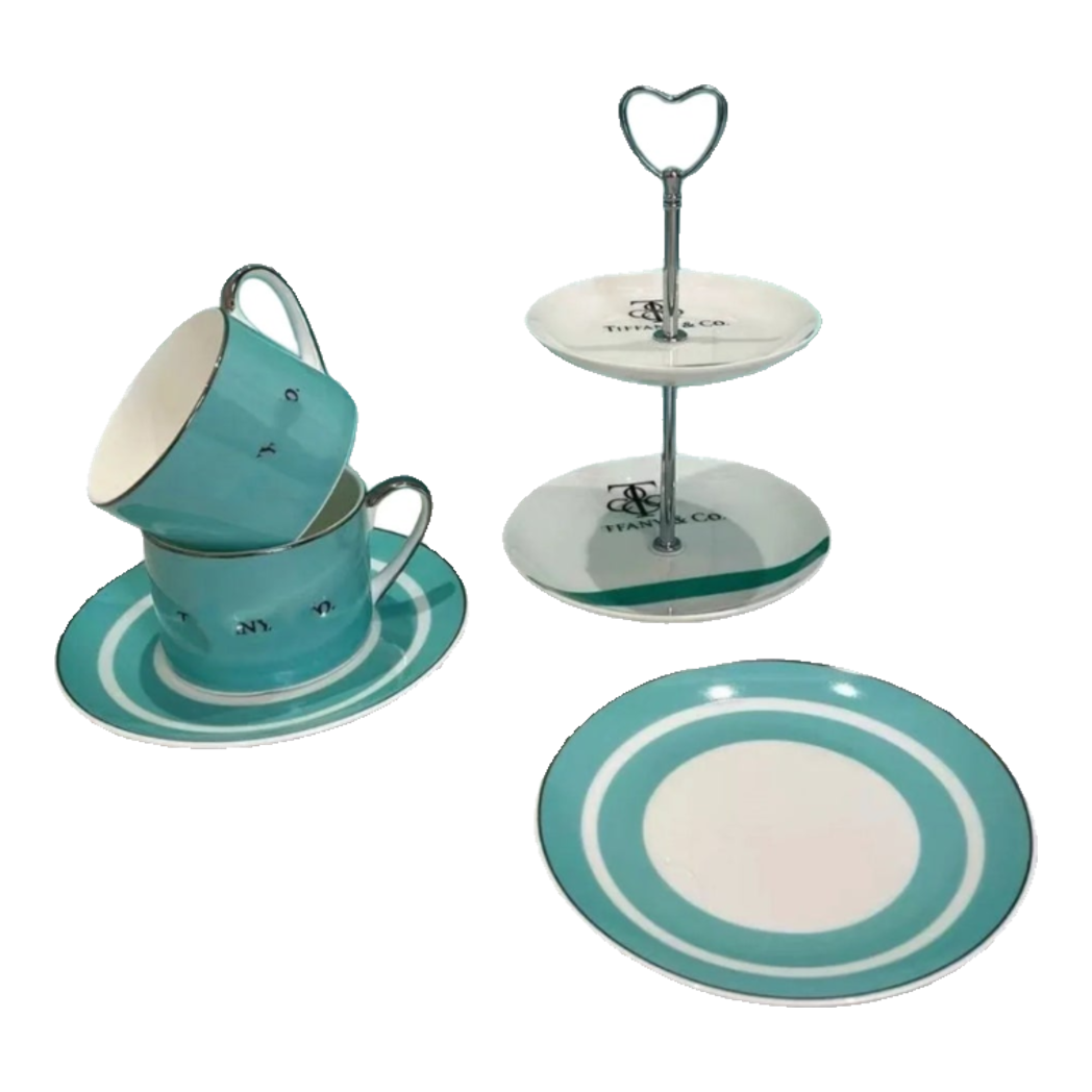 Maison Couture - Gift Set Bình Trà Chiều British Heritage Turquoise Élegance Afternoon Tea Set 5pcs-SET BÌNH TRÀ-Đối tác tại Trung Quốc theo từng đơn đặt hàng-CẬU HAI HOME DECOR