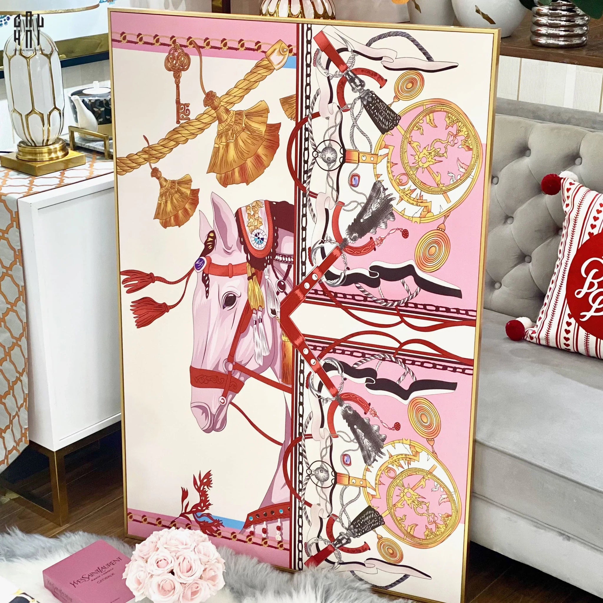 TRANH CANVAS ABSTRACT HORSE 80X120CM - CẬU HAI HOME DECOR