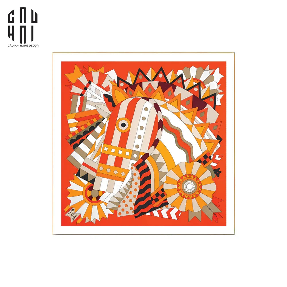 TRANH CANVAS ABSTRACT HORSE 90X90CM - CẬU HAI HOME DECOR