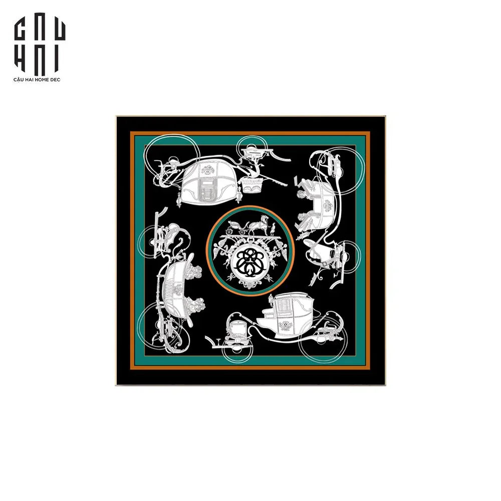 TRANH CANVAS BLACK & WHITE RICKSHAW 90X90CM - CẬU HAI HOME DECOR