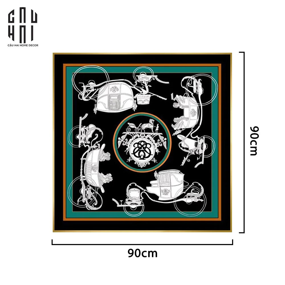 TRANH CANVAS BLACK & WHITE RICKSHAW 90X90CM - CẬU HAI HOME DECOR