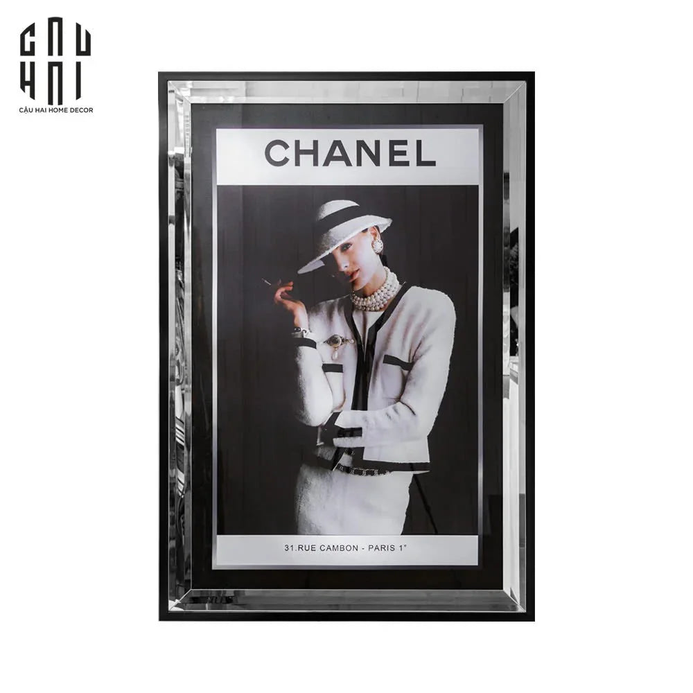 TRANH CANVAS CAO CẤP C-HAT GIRL 80X120CM - PHIÊN BẢN VIỀN ỐP GƯƠNG - CẬU HAI HOME DECOR