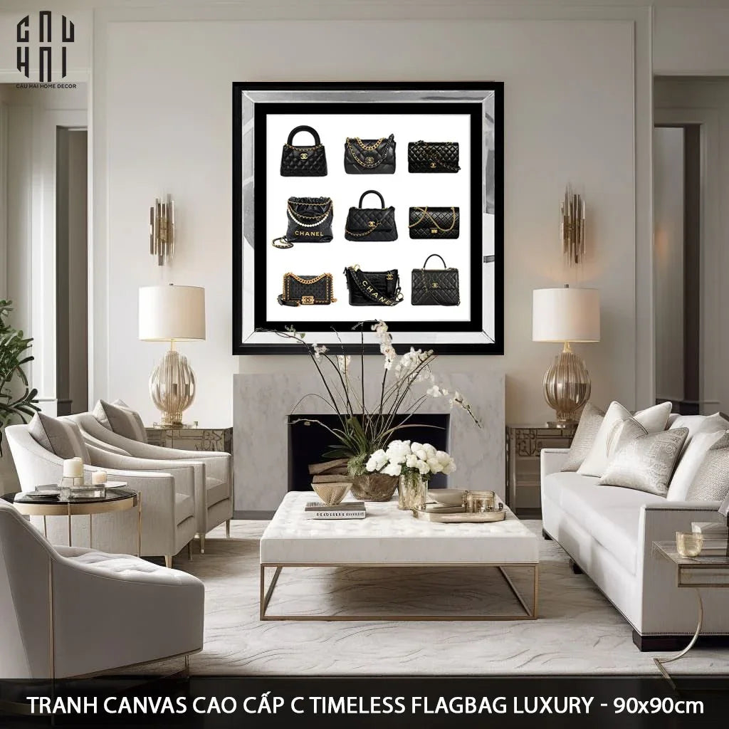 TRANH CANVAS CAO CẤP C TIMELESS FLAGBAG LUXURY 90X90CM - CẬU HAI HOME DECOR