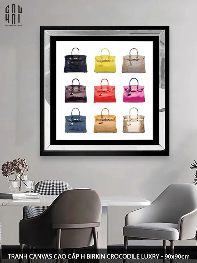 TRANH CANVAS CAO CẤP H BIRKIN CROCODILE LUXRY 90X90CM - CẬU HAI HOME DECOR