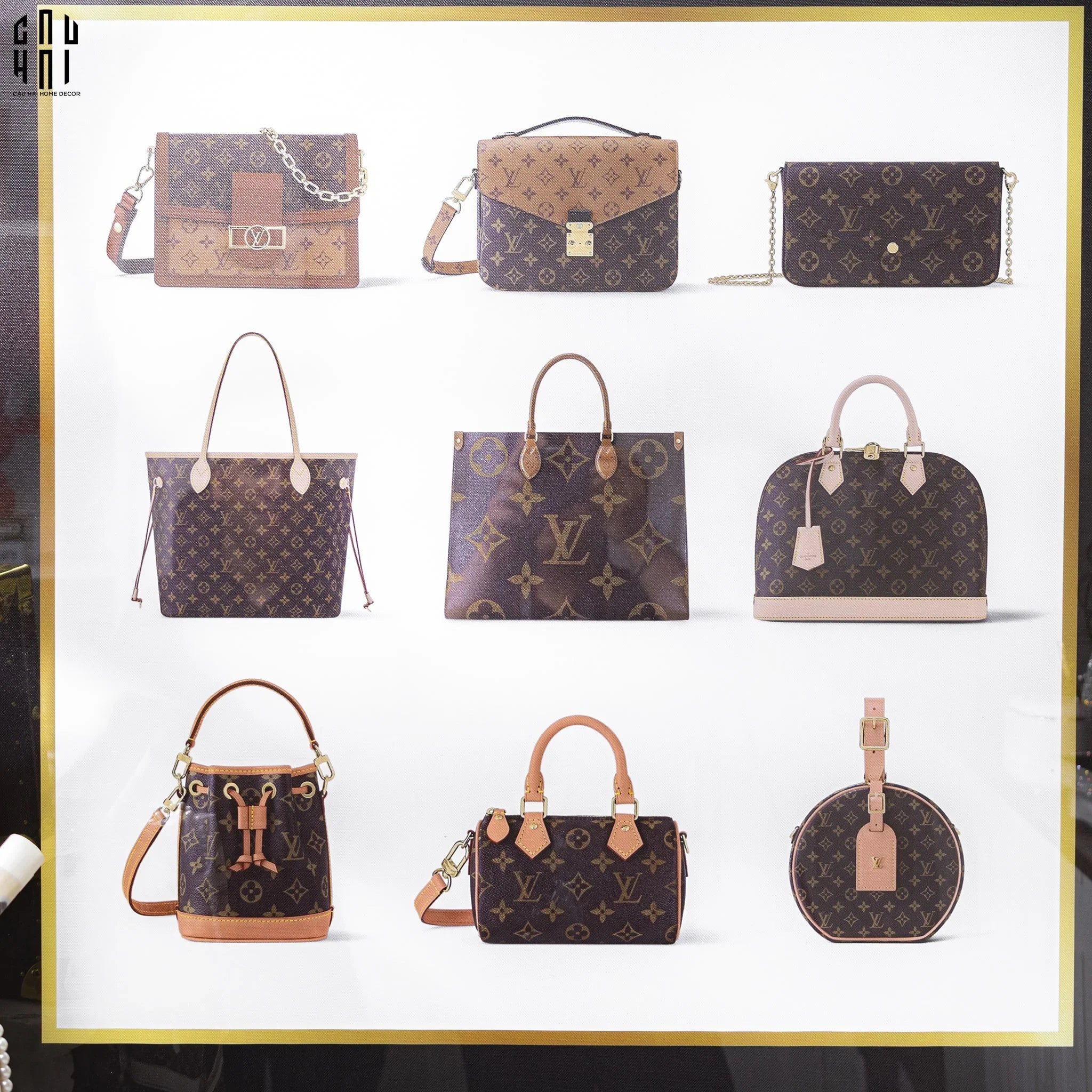 TRANH CANVAS CAO CẤP L MONOGRAM LUXURY 90X90CM - CẬU HAI HOME DECOR