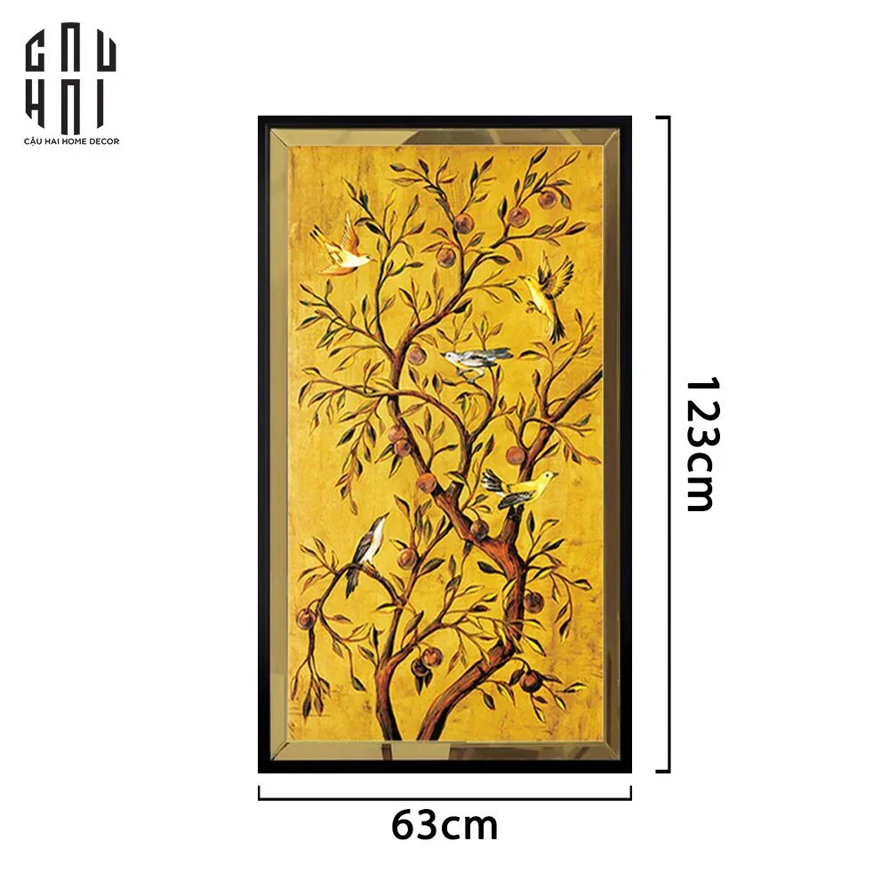 TRANH CANVAS CHANT DE CANARI 60X120CM - VIỀN GỖ CÓ KÍNH - CẬU HAI HOME DECOR