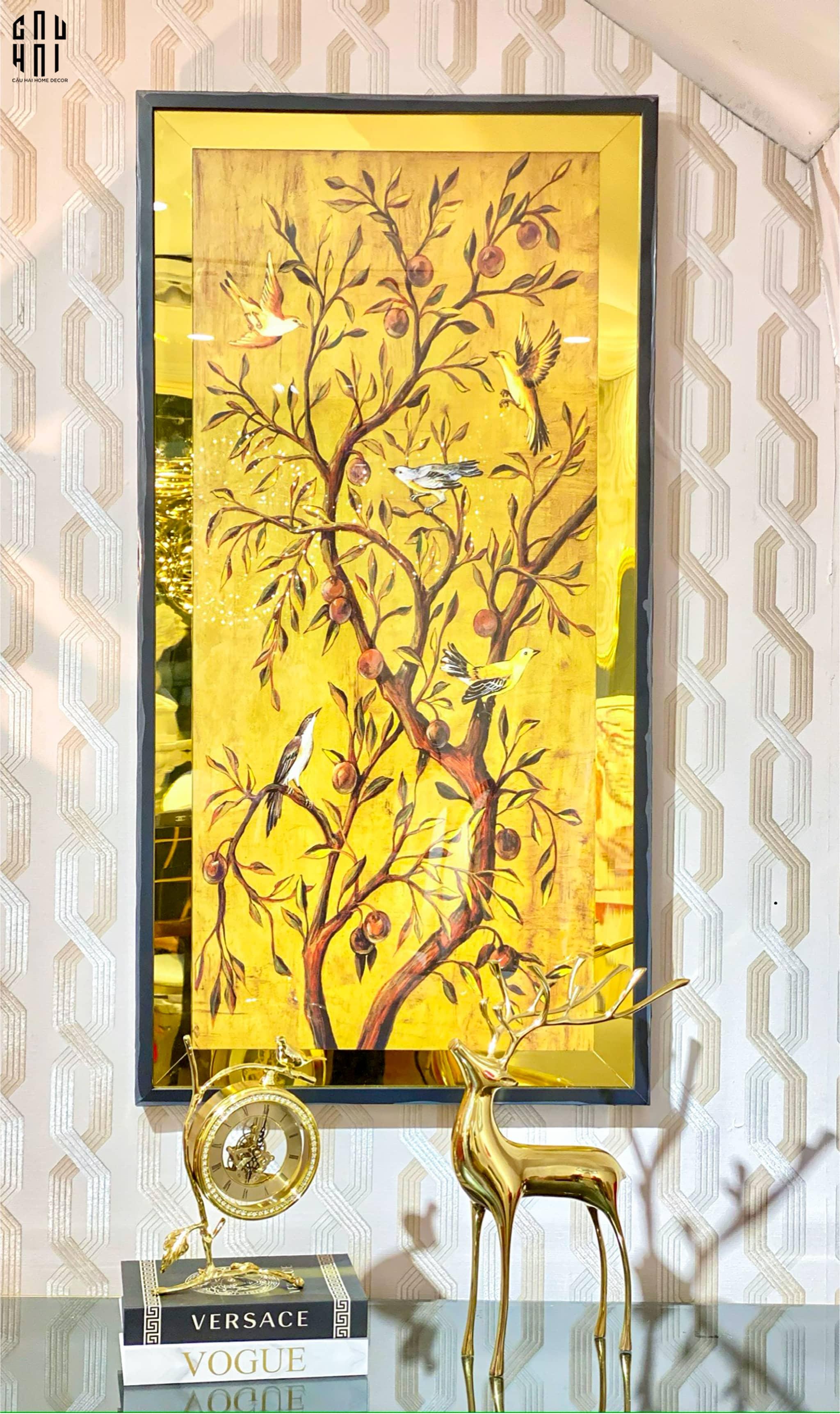 TRANH CANVAS CHANT DE CANARI 60X120CM - VIỀN GỖ CÓ KÍNH - CẬU HAI HOME DECOR