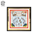 TRANH CANVAS CHEVAL DE FESTIVAL 94X94CM - VIỀN GỖ CÓ KÍNH - CẬU HAI HOME DECOR