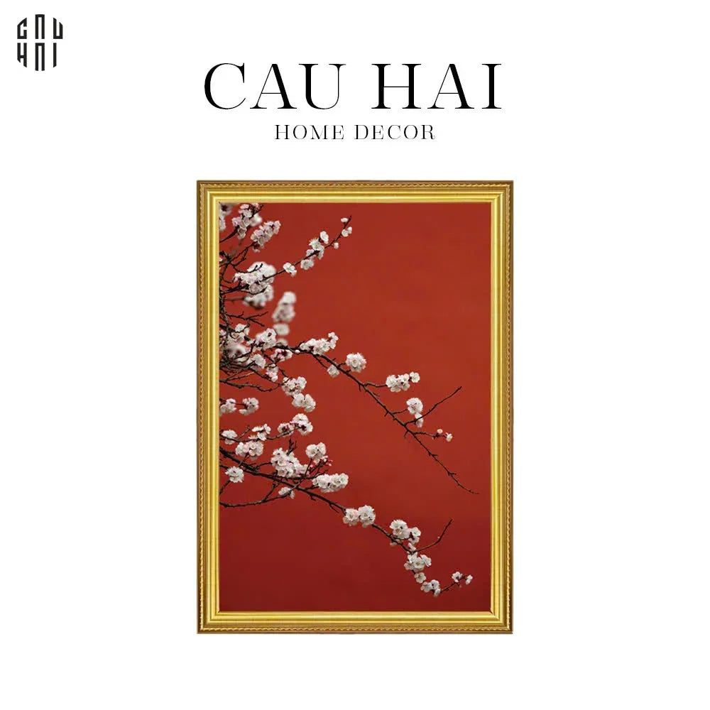 TRANH CANVAS ĐÀO THẮM XUÂN QUÝ 80X120CM - CẬU HAI HOME DECOR