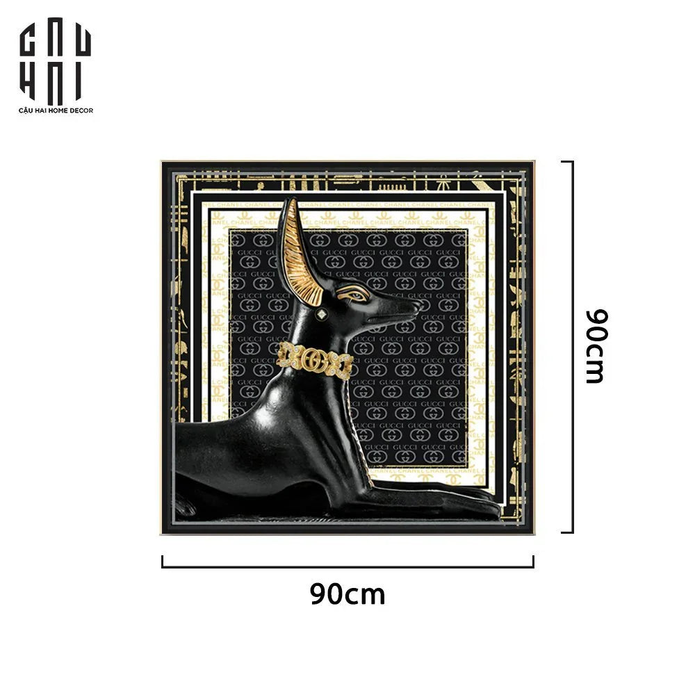 TRANH CANVAS DARK SPHINX LAYING 90X90CM - KHUNG MỎNG - CẬU HAI HOME DECOR