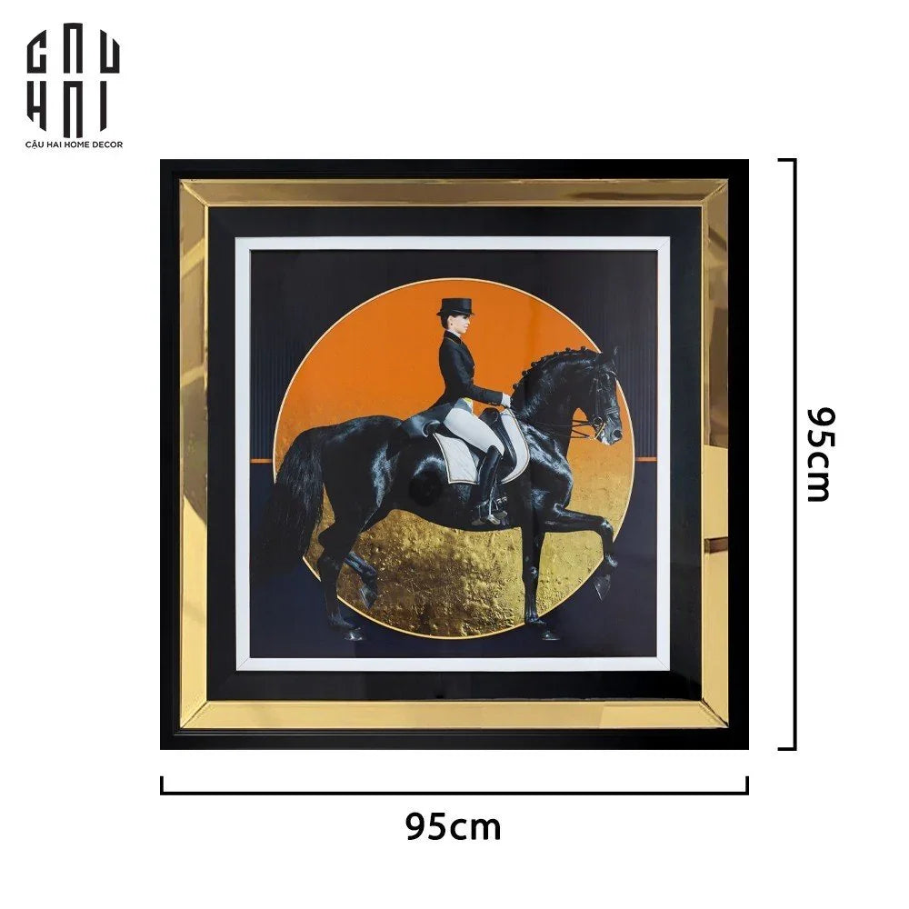 TRANH CANVAS GOLDEN DARKNIGHT 95X95CM - KHUNG GỖ CÓ KÍNH - CẬU HAI HOME DECOR