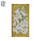TRANH CANVAS HOA LY TRẮNG 70X130 CM - KHUNG CỔ ĐIỂN - WHITE LILY 70X130 CM - CẬU HAI HOME DECOR