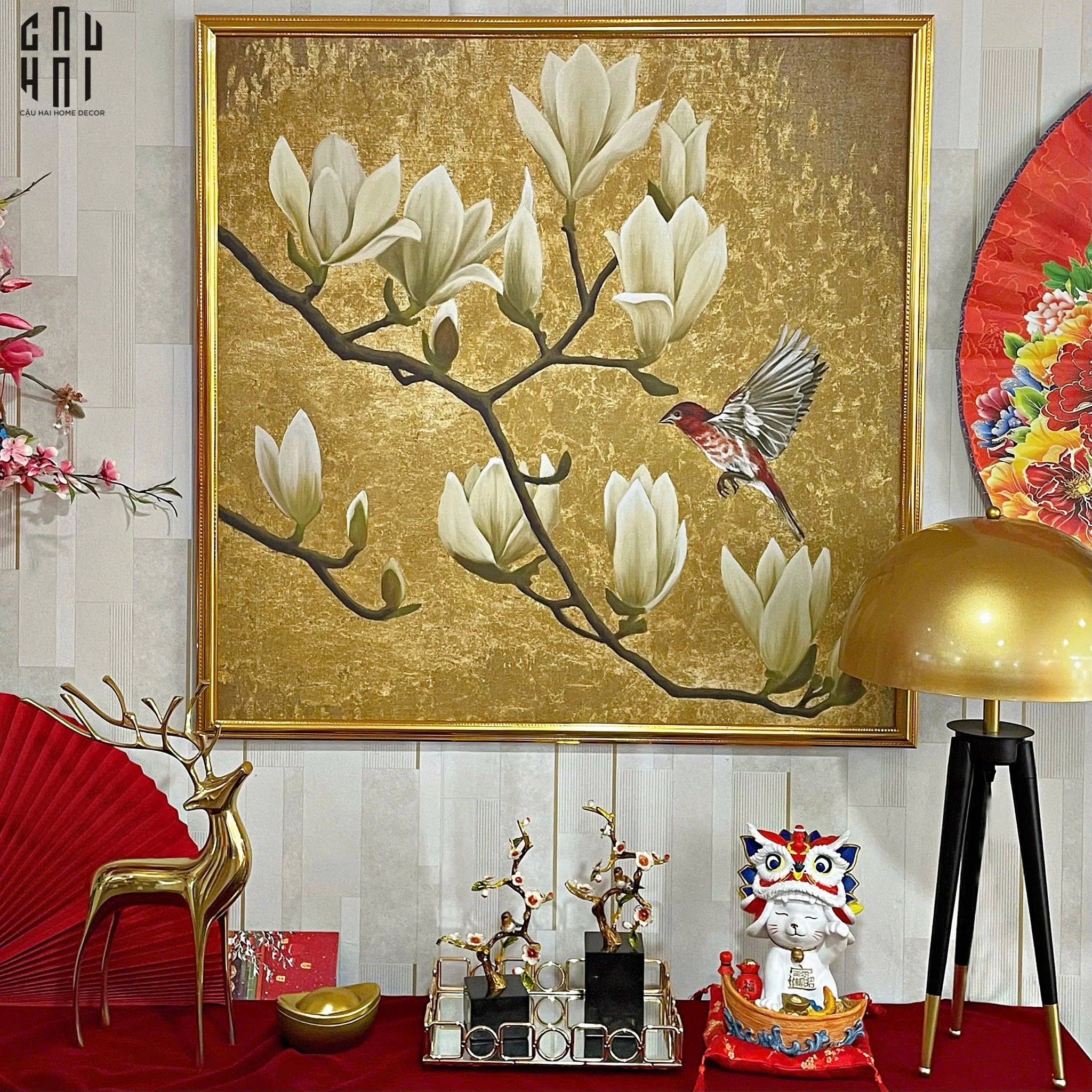 TRANH CANVAS MAGNOLIA ROYALE 90X90CM - CẬU HAI HOME DECOR