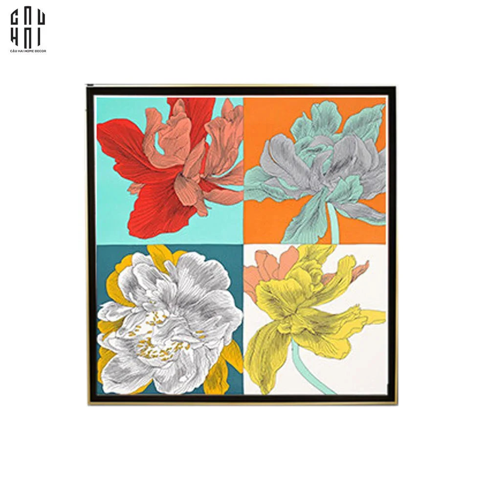TRANH CANVAS LES FLEURS 90X90CM - CẬU HAI HOME DECOR