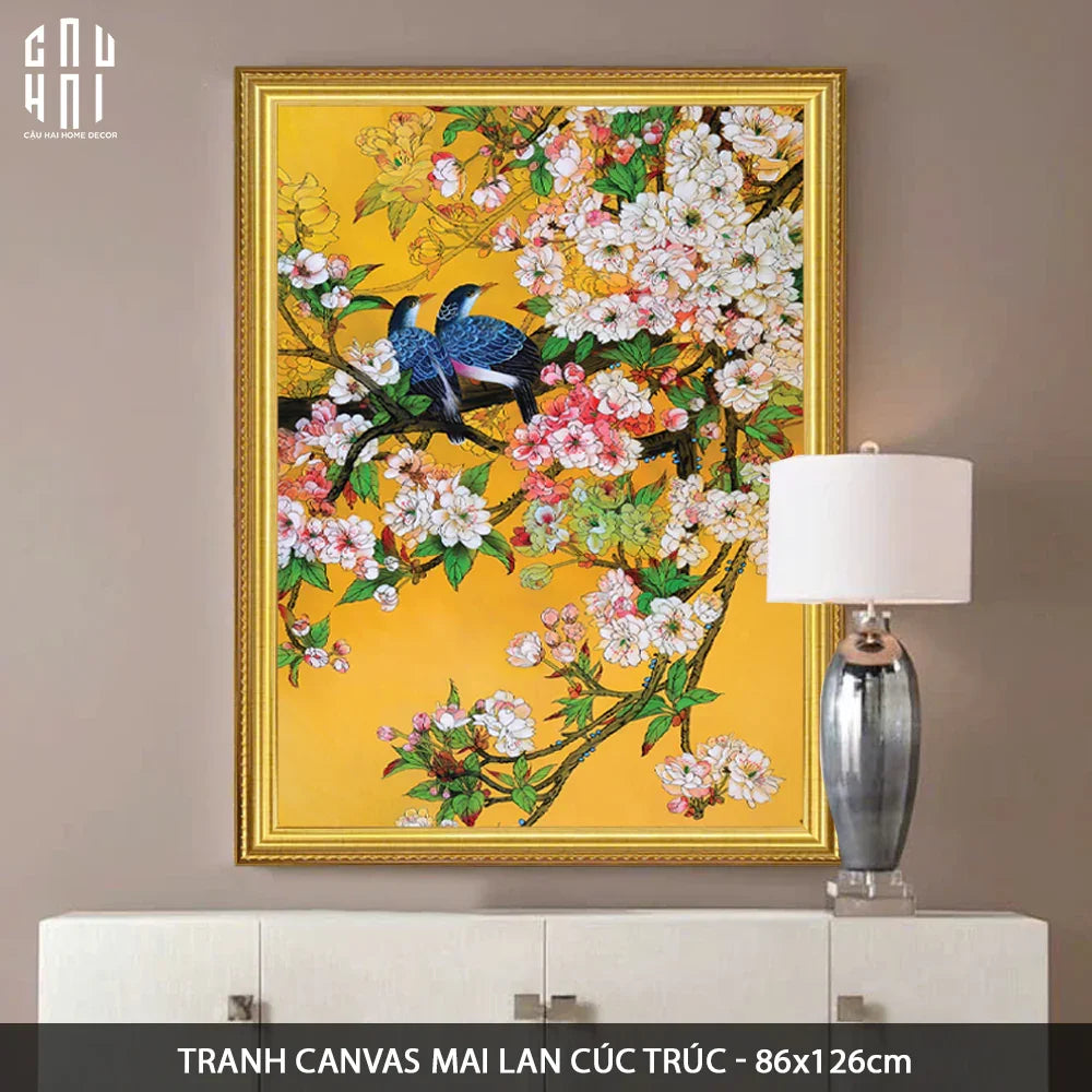 TRANH CANVAS MAI LAN CÚC TRÚC 80X120CM - CẬU HAI HOME DECOR