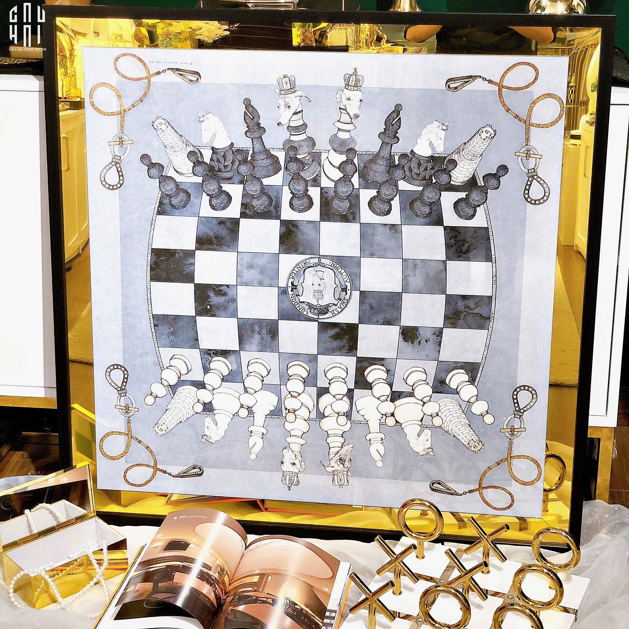 TRANH CANVAS MAJESTIC CHESSBOARD 93X93CM - CẬU HAI HOME DECOR