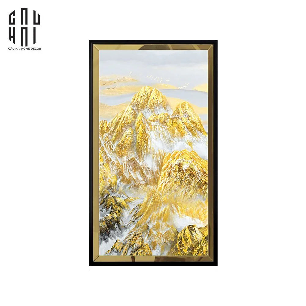 TRANH CANVAS NÚI NON HÙNG VĨ - VIỀN GỖ CÓ KÍNH- GORGEOUS MOUNTAINS 60X120CM - CẬU HAI HOME DECOR