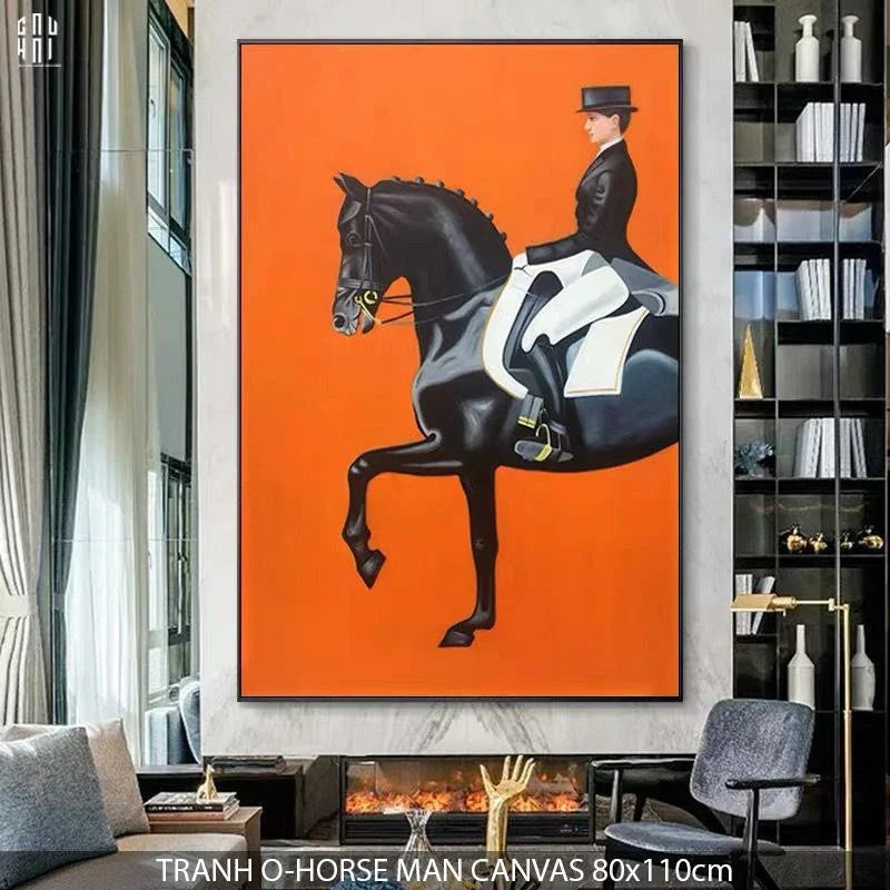 Tranh Canvas O-Horseman 80X110Cm-TRANH TREO TƯỜNG-Đối tác tại Trung Quốc theo từng đơn đặt hàng-CẬU HAI HOME DECOR
