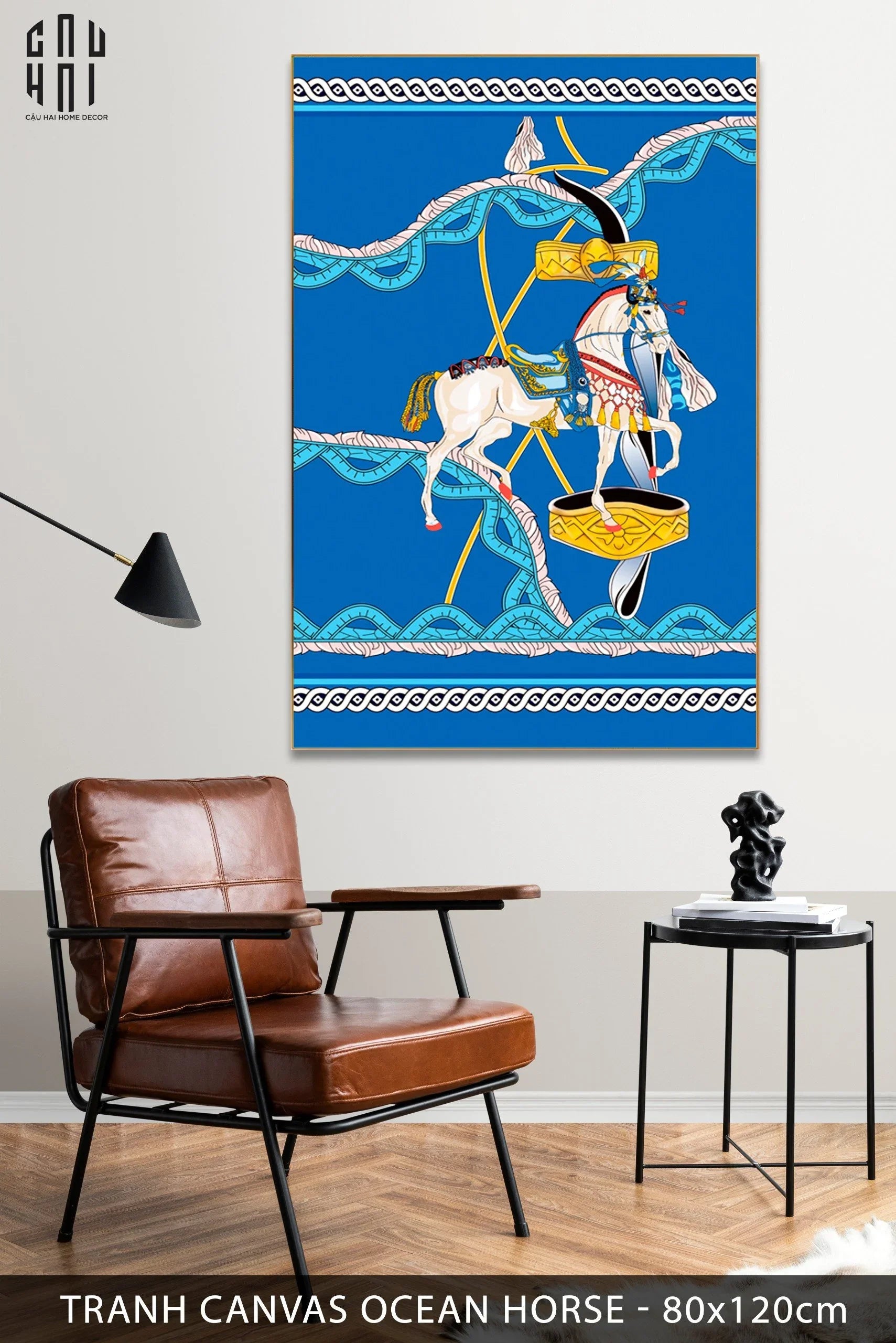 TRANH CANVAS OCEAN HORSE 80X120CM - CẬU HAI HOME DECOR