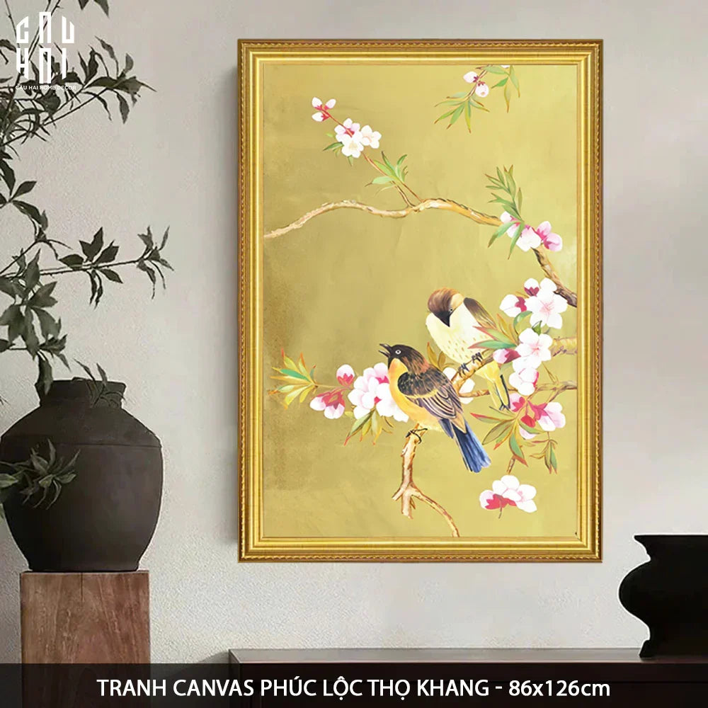 TRANH CANVAS PHÚC LỘC THỌ KHANG 80X120CM - CẬU HAI HOME DECOR