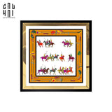 TRANH CANVAS RACING HORSE 94X94CM - VIỀN GỖ CÓ KÍNH - CẬU HAI HOME DECOR