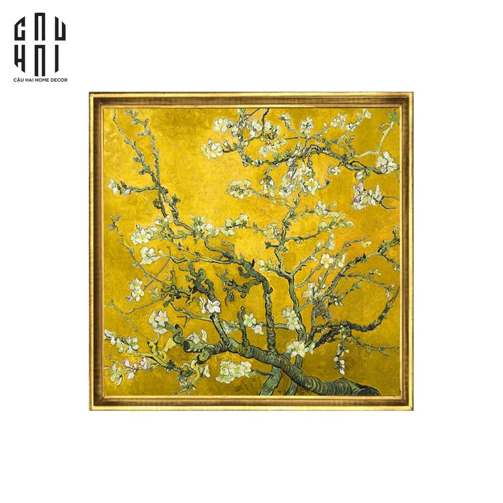 TRANH CANVAS SAKURA YELLOW - KHUNG CỔ ĐIỂN - CẬU HAI HOME DECOR