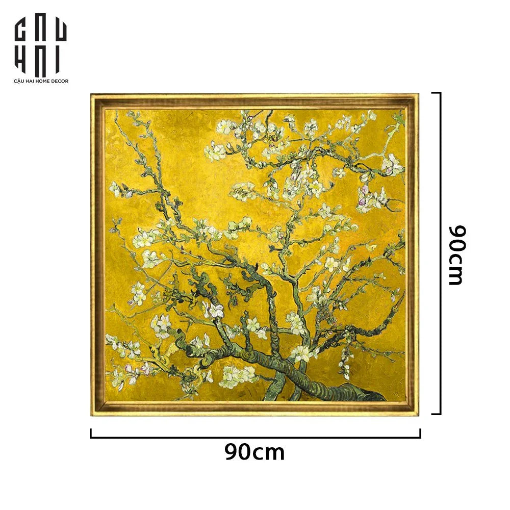 TRANH CANVAS SAKURA YELLOW - KHUNG CỔ ĐIỂN - CẬU HAI HOME DECOR