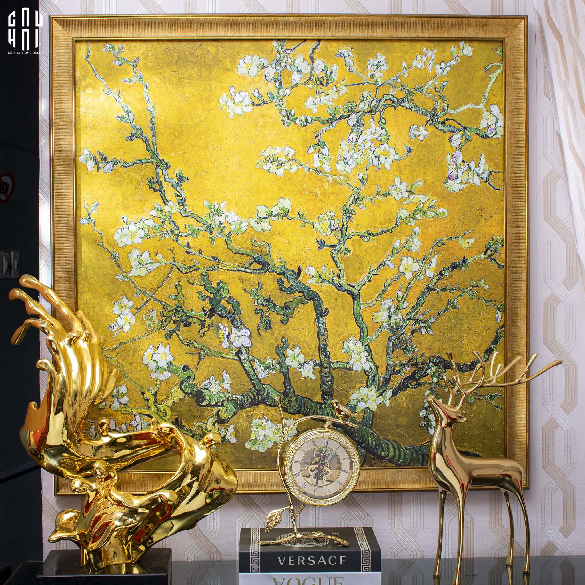 TRANH CANVAS SAKURA YELLOW - KHUNG CỔ ĐIỂN - CẬU HAI HOME DECOR
