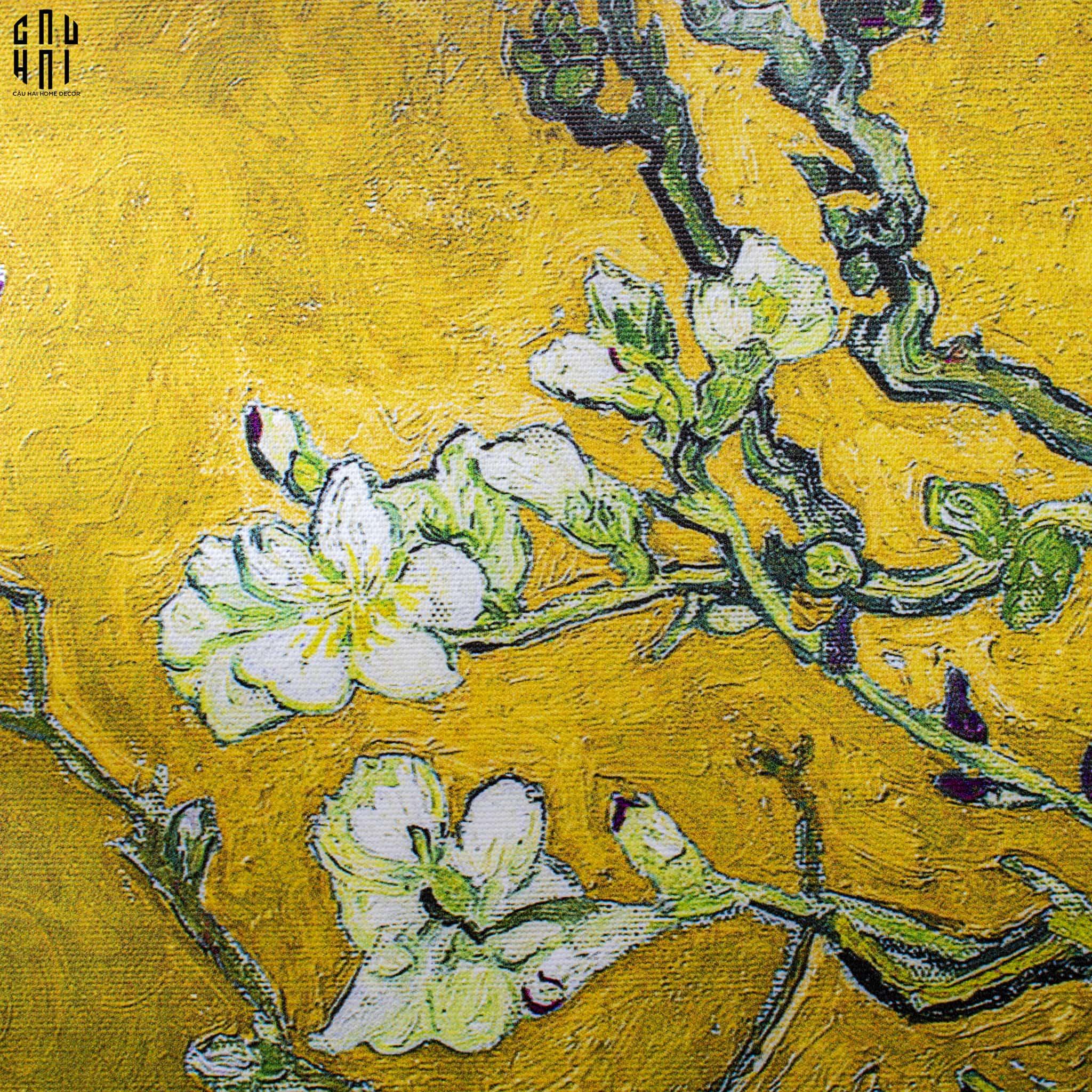 TRANH CANVAS SAKURA YELLOW - KHUNG CỔ ĐIỂN - CẬU HAI HOME DECOR