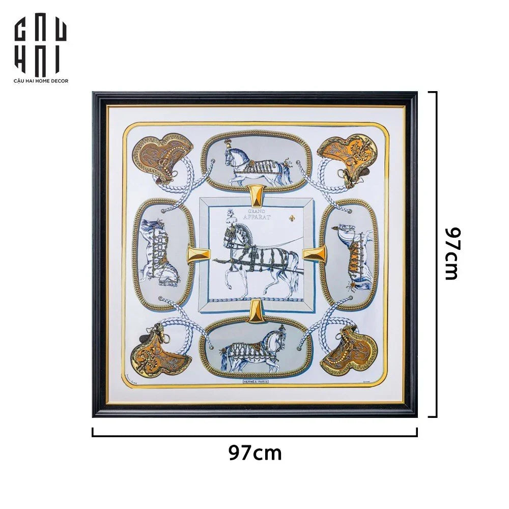 TRANH CANVAS SEABISCUIT 97X97CM - KHUNG GỖ BỌC NHUNG - CẬU HAI HOME DECOR