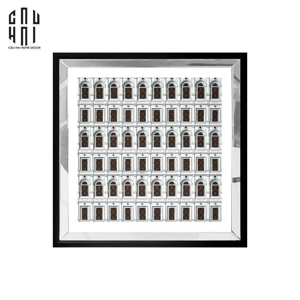 TRANH CANVAS SUPER SILVER MULTI DOORS 94X94CM - KHUNG GỖ VIỀN KÍNH - CẬU HAI HOME DECOR