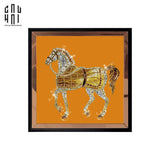 TRANH CANVAS TREO TƯỜNG SHINING H CHEVAL BLING BLING 94X94 CM - KHUNG GỖ VIỀN KÍNH - CẬU HAI HOME DECOR