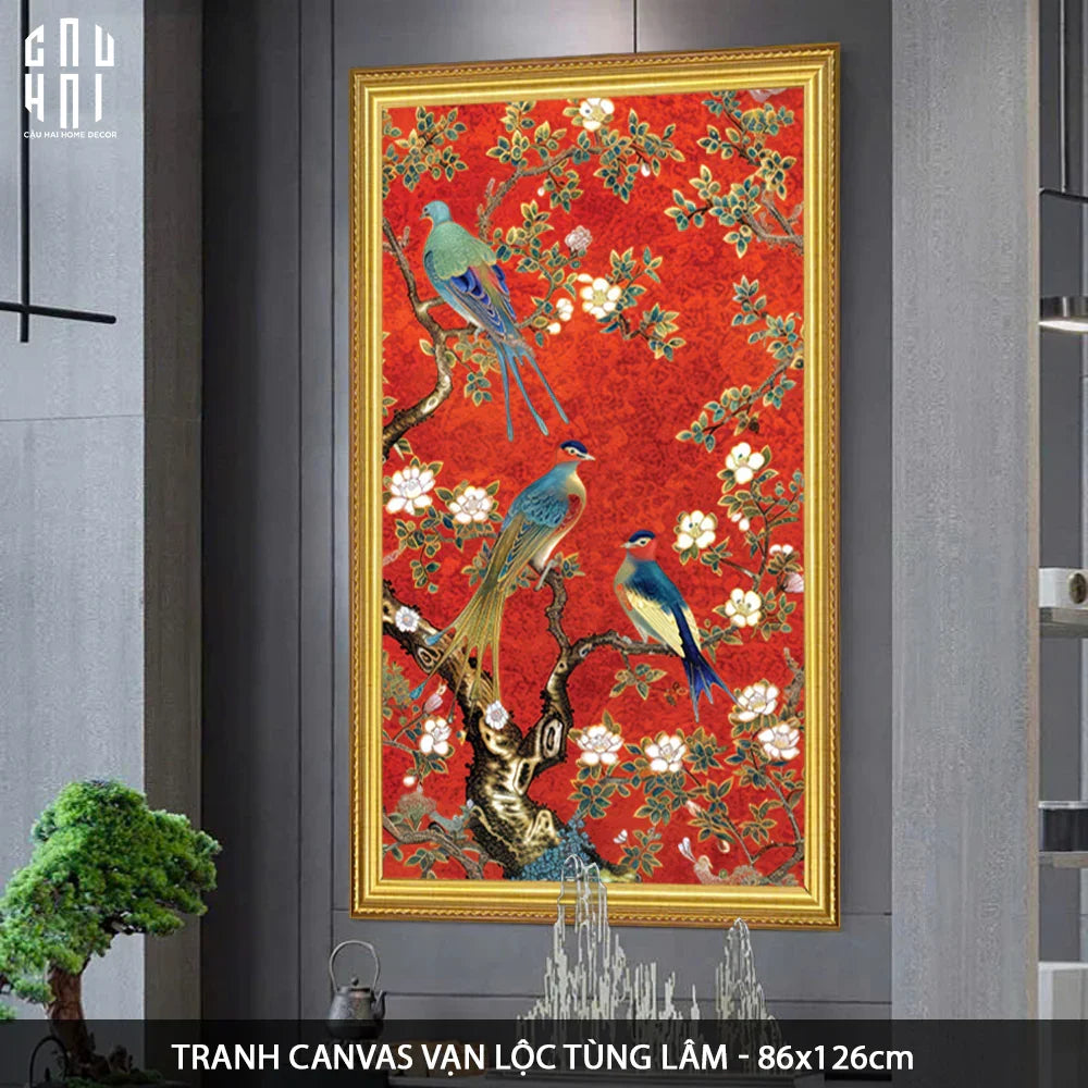 TRANH CANVAS VẠN LỘC TÙNG LÂM 80X120CM - CẬU HAI HOME DECOR