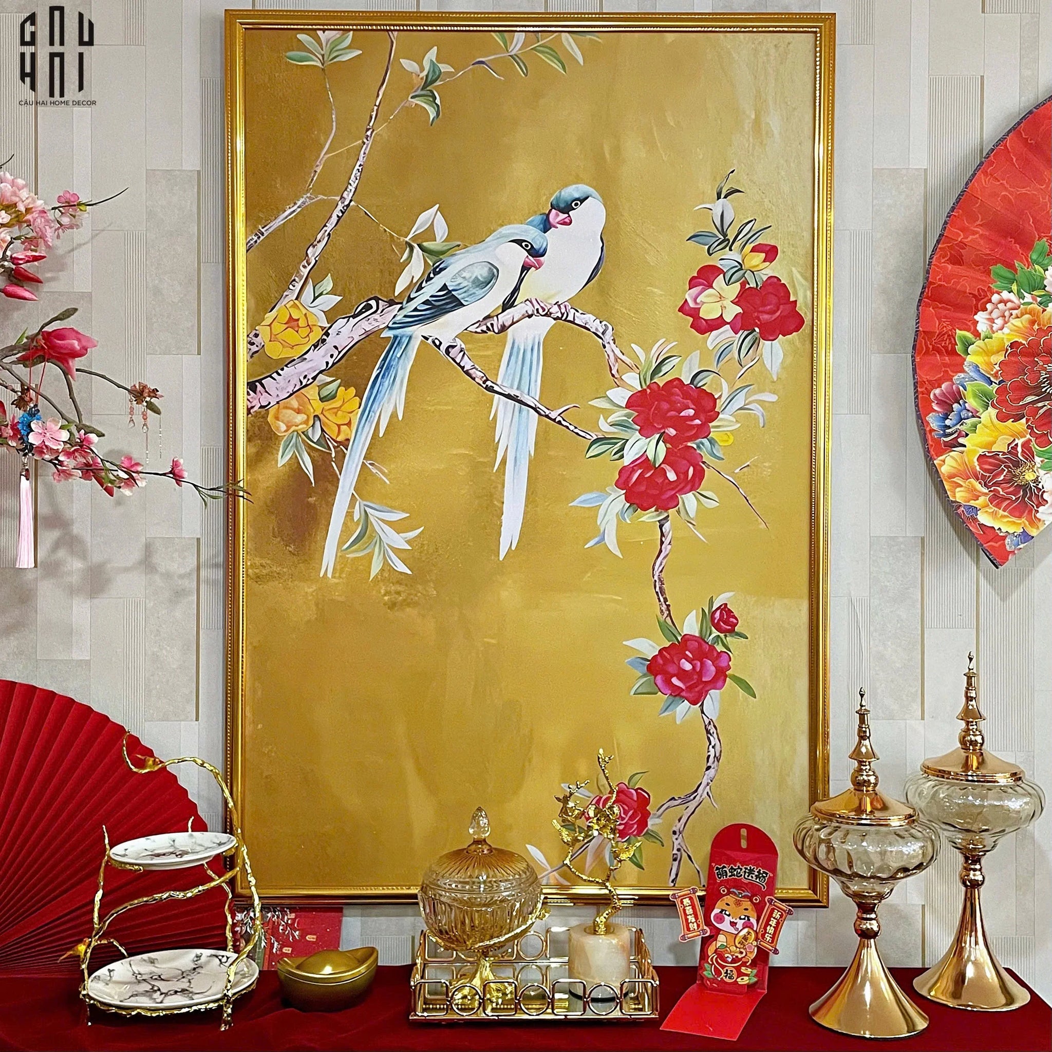 TRANH CANVAS XUÂN ĐÀO 80X120CM - CẬU HAI HOME DECOR
